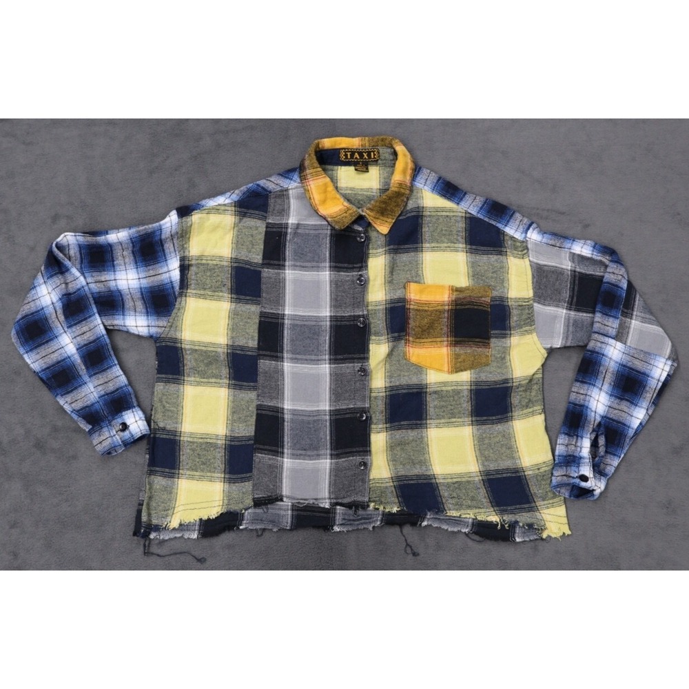 Women's Taxi Brand Cropped Flannel - Plaid Size S